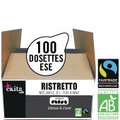 100 dosettes ESE expresso RISTRETTO bio quitable