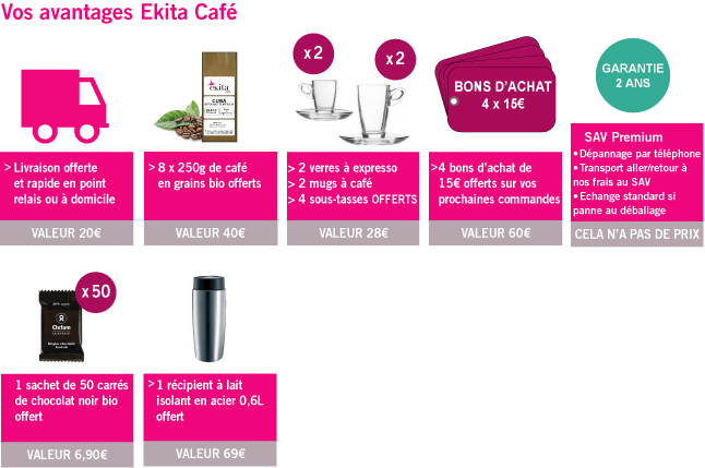 Vos avantages chez Ekita Café pour l’achat d’une machine à café Jura Vos avantages chez Ekita Café pour l’achat d’une machine à café Jura
