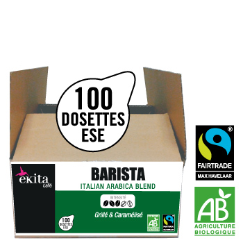 100 dosettes ESE expresso BARISTA bio quitable