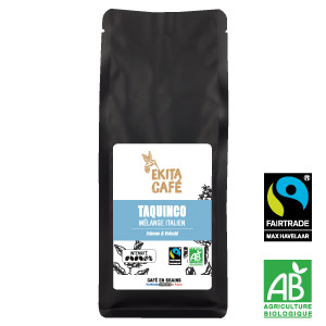 Café italien en grains TAQUINCO bio équitable 1 kg