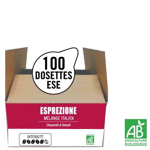 100 dosettes ESE expresso ESPREZIONE bio