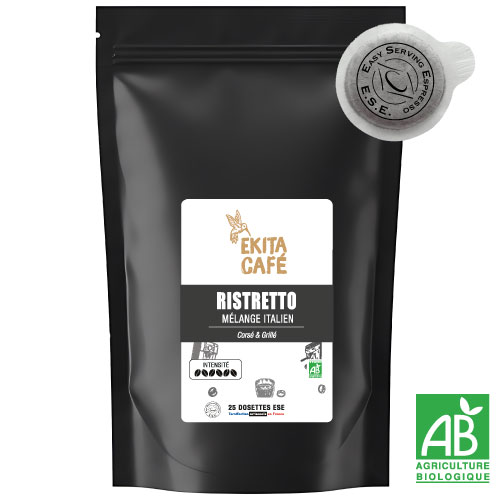 25 dosettes ESE expresso RISTRETTO bio