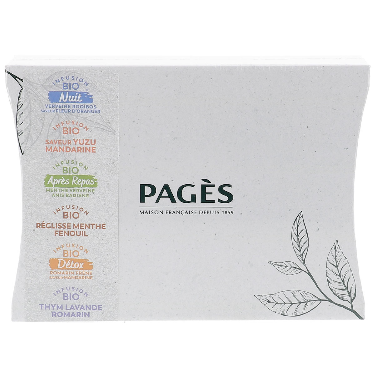 Coffret carton Pagès Infusions bio x 60 sachets