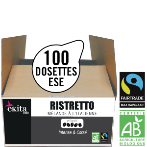 100 dosettes ESE expresso RISTRETTO bio équitable