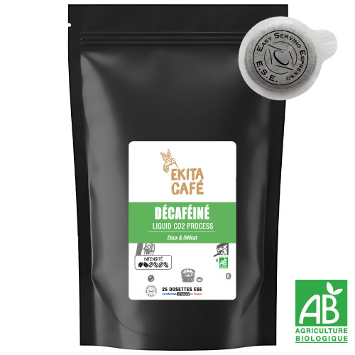 25 dosettes ESE expresso DÉCAFÉINÉ BIO