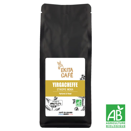 Café bio en grains Ethiopie Moka Yirgacheffe 250g