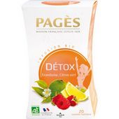 Infusion bio Détox (Framboise, Citron Vert) Pagès x 20 sachets