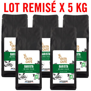 Café bio en grains en gros italien BARISTA 1 kg x 5