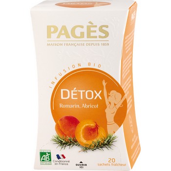 Infusion bio Dtox Romarin Abricot Pags x 20 sachets