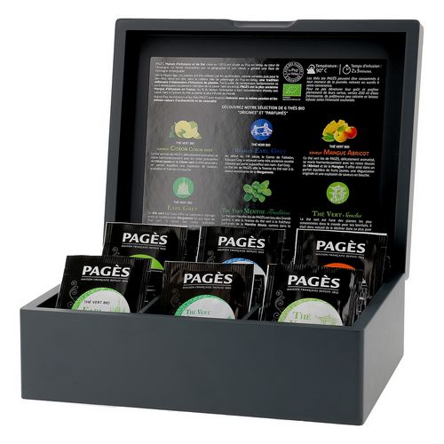 Coffret en bois Thés bio Pagès x 60 sachets