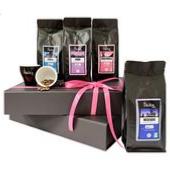 Coffret Cadeau de cafés arabicas suaves 4 x 250g et ses 2 tasses