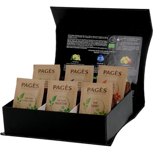 Coffret thés bio Pagès en carton x 60 sachets