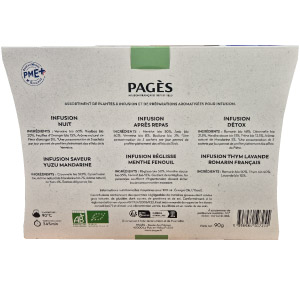 Coffret en carton Infusions bio Pagès x 60 sachets