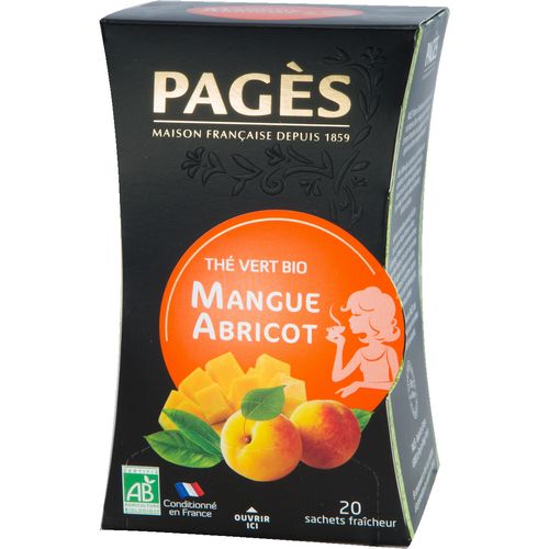 Thé vert bio Mangue Abricot Pagès x 20 sachets