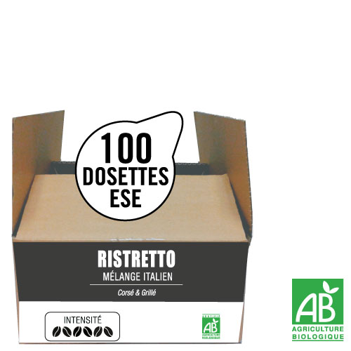 100 dosettes ESE expresso RISTRETTO bio