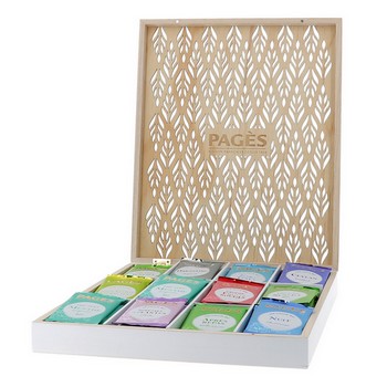 Coffret en bois ths et infusions bio Prestige du Monde Pags x 60 mousselines