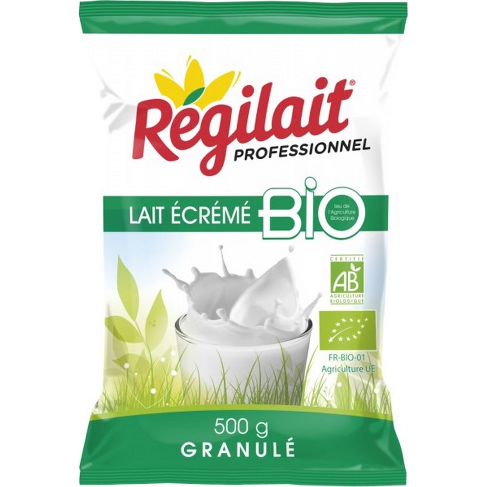 Lait soluble bio écrémé granulé Regilait 500g