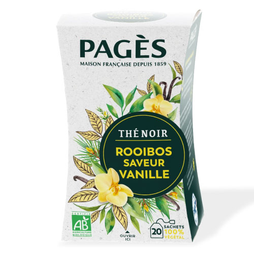 Thé noir bio Rooibos Vanille Pagès x 20 sachets