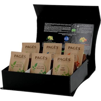 Coffret thés bio Pagès en carton x 60 sachets