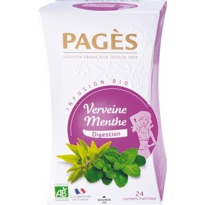 Infusion bio Verveine Menthe Pagès x 24 sachets