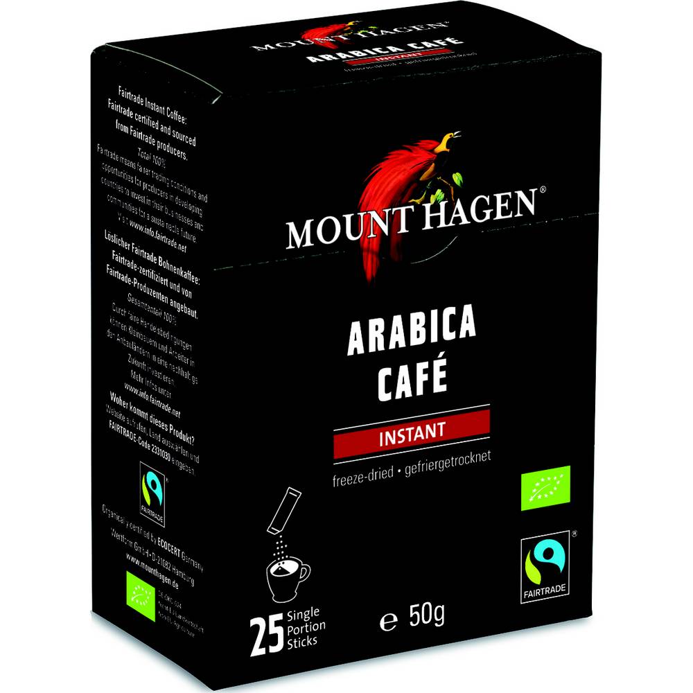 25 sticks de café soluble bio équitable Mount Hagen