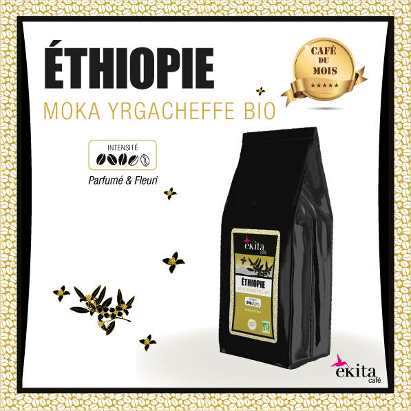 Café bio en grains Ethiopie Moka Yrgacheffe pur arabica