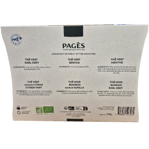 Coffret en carton Thés bio Pagès x 60 sachets