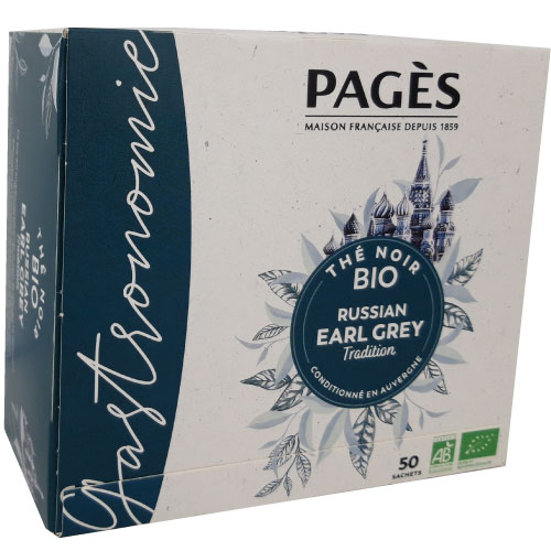 Thé noir bio Earl Grey Russian Pagès x 50 sachets