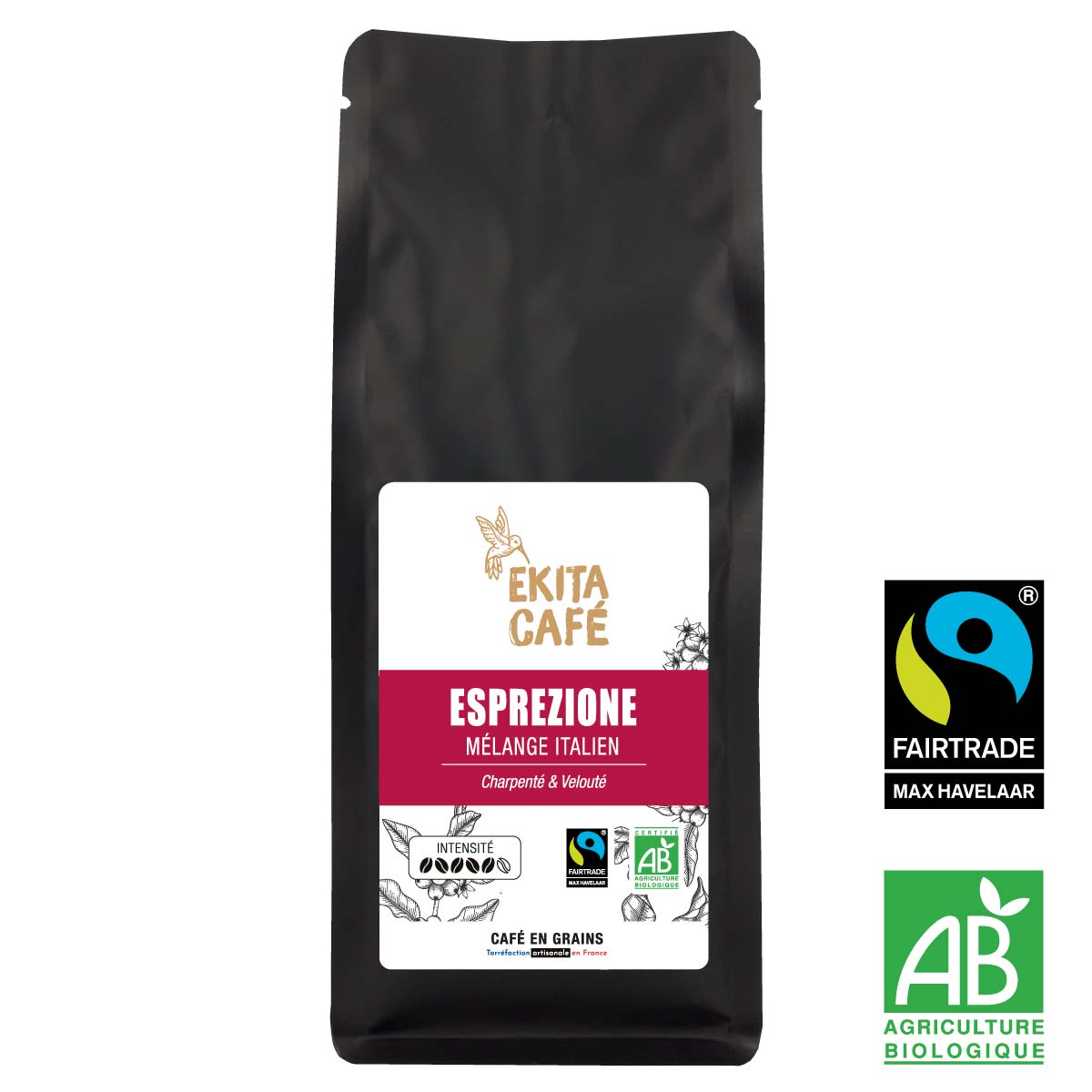 Café italien en grains ESPREZIONE bio 250g