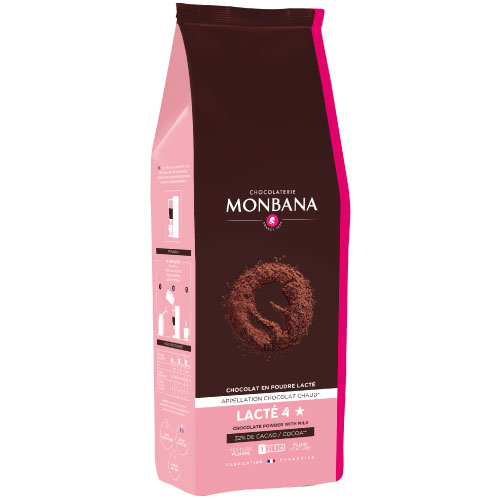 Chocolat en poudre lacté 4 étoiles Monbana 1 kg