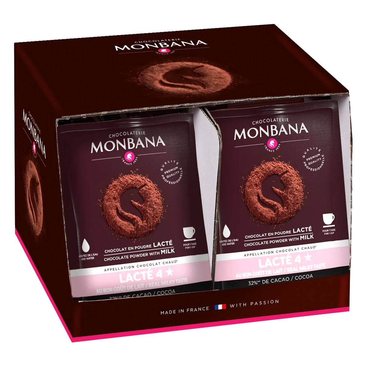 Dosette individuelle de chocolat lacté Monbana x 50