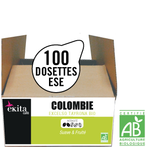 Dosettes ESE de café bio Colombie x 100