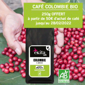 250g OFFERT de notre nouveau café bio en grains Colombie