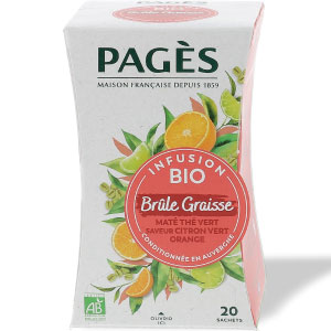 Infusion bio Pagès Brule Graisse (Maté, thé vert, Citron vert) x 20 sachets