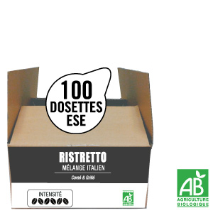 100 dosettes ESE expresso RISTRETTO bio