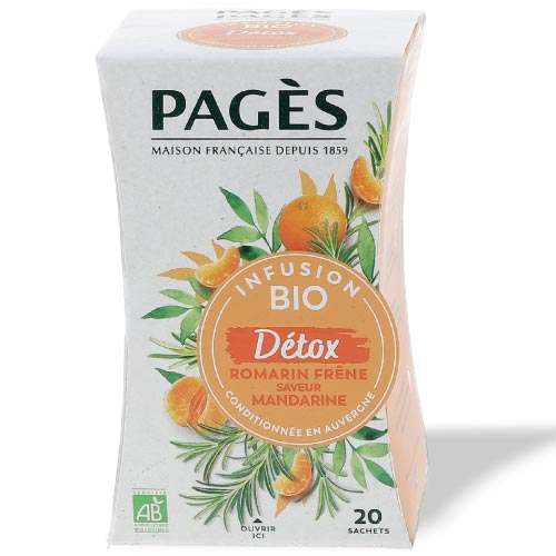 Infusion bio Détox Romarin Mandarine Pagès x 20 sachets