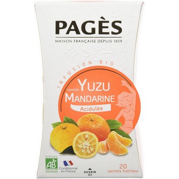 Thé vert bio Yuzu Mandarine Pagès x 20 sachets