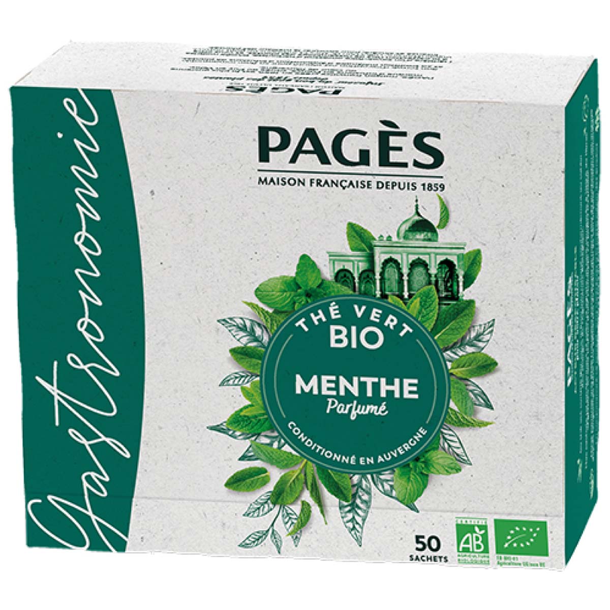 Thé vert 100% bio à la menthe  Thé vert à la menthe douce et poivrée Les 2  Marmottes