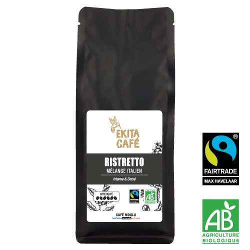 Café moulu bio équitable Italien RISTRETTO 1 kg