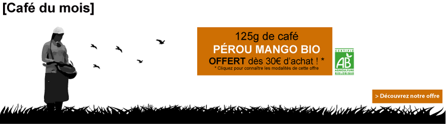Café bio en grains Pérou Cajamarca El Mango 250g Café bio en grains Pérou Cajamarca El Mango 250g