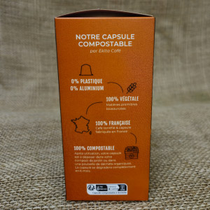 20 capsules Nespresso© compostables café bio ETHIOPIE (ddm 06/2025)