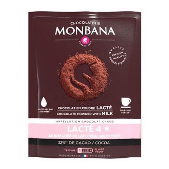 50 dosettes individuelles de chocolat lacté Monbana