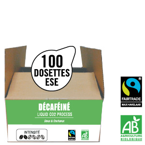 100 dosettes ESE expresso DCAFIN bio quitable