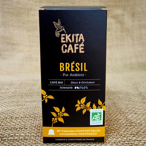 20 capsules Nespresso© compostables café bio BRESIL (ddm 06/2025)