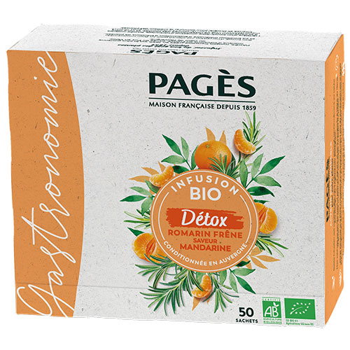 Infusion bio Detox Romarin Mandarine Pagès x 50 sachets