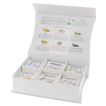 Coffret en carton Infusions bio Pagès x 60 sachets