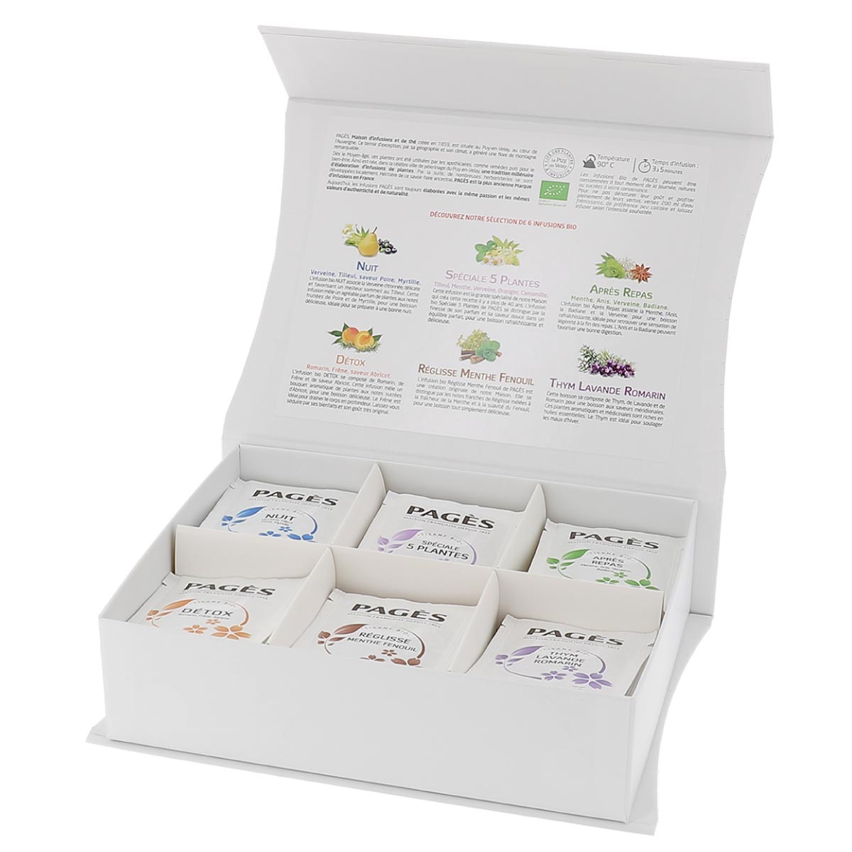 Coffret carton Pagès Infusions bio x 60 sachets