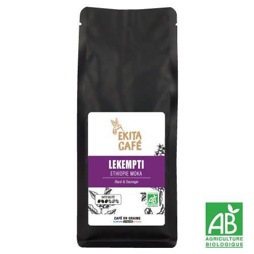 Café bio Ethiopie Moka LEKEMPTI en grains 250g