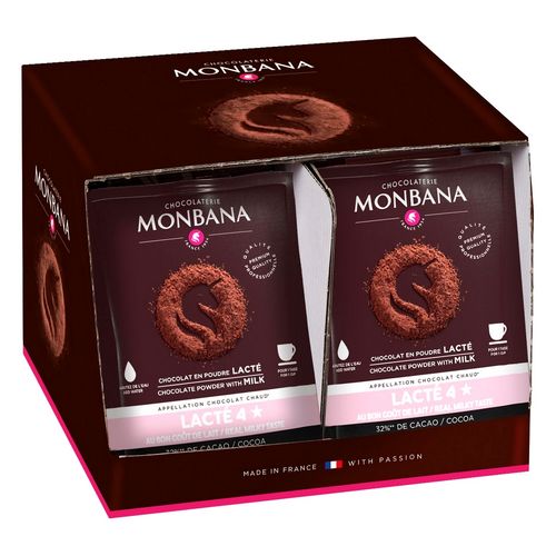 50 dosettes individuelles de chocolat lacté Monbana (ajout d'eau)