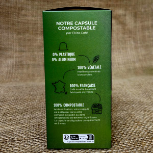 20 capsules Nespresso© compostables café bio BARISTA (ddm 06/2025)